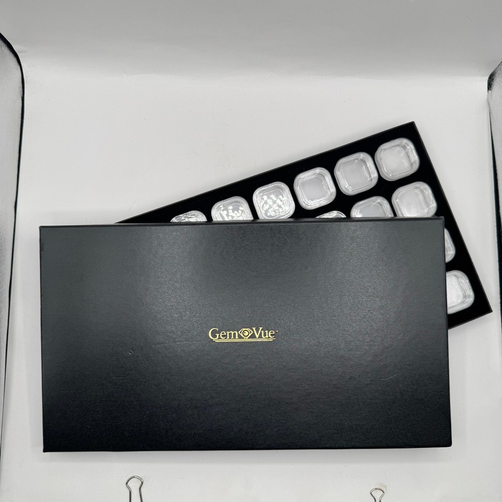 GemVue Gemstone Display Case Black 32 Jar Tray Storage Box